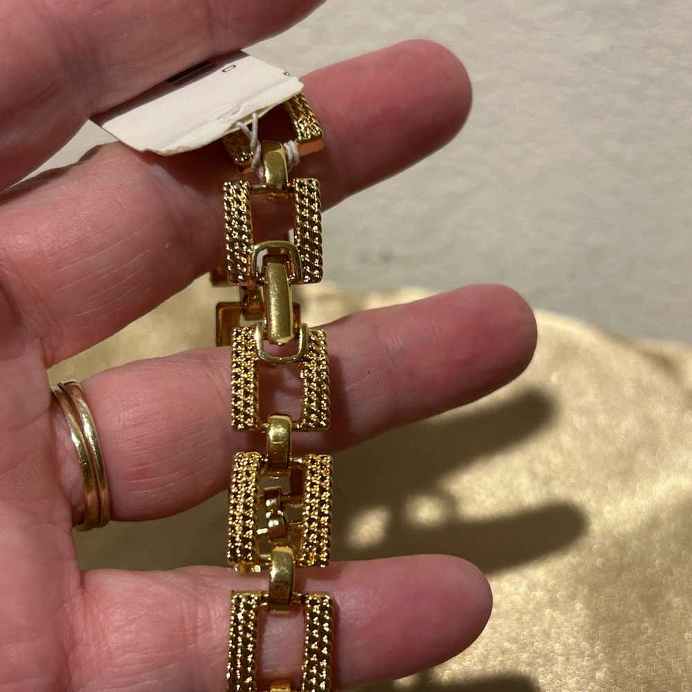 Napier Gold Bracelet with Vintage Textured Design - Picture 2 of 6